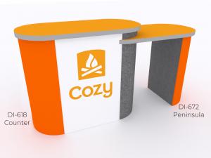 DI-672 Trade Show Pedestal -- Folding Fabric Panels -- Large Graphics (velcro-attached)